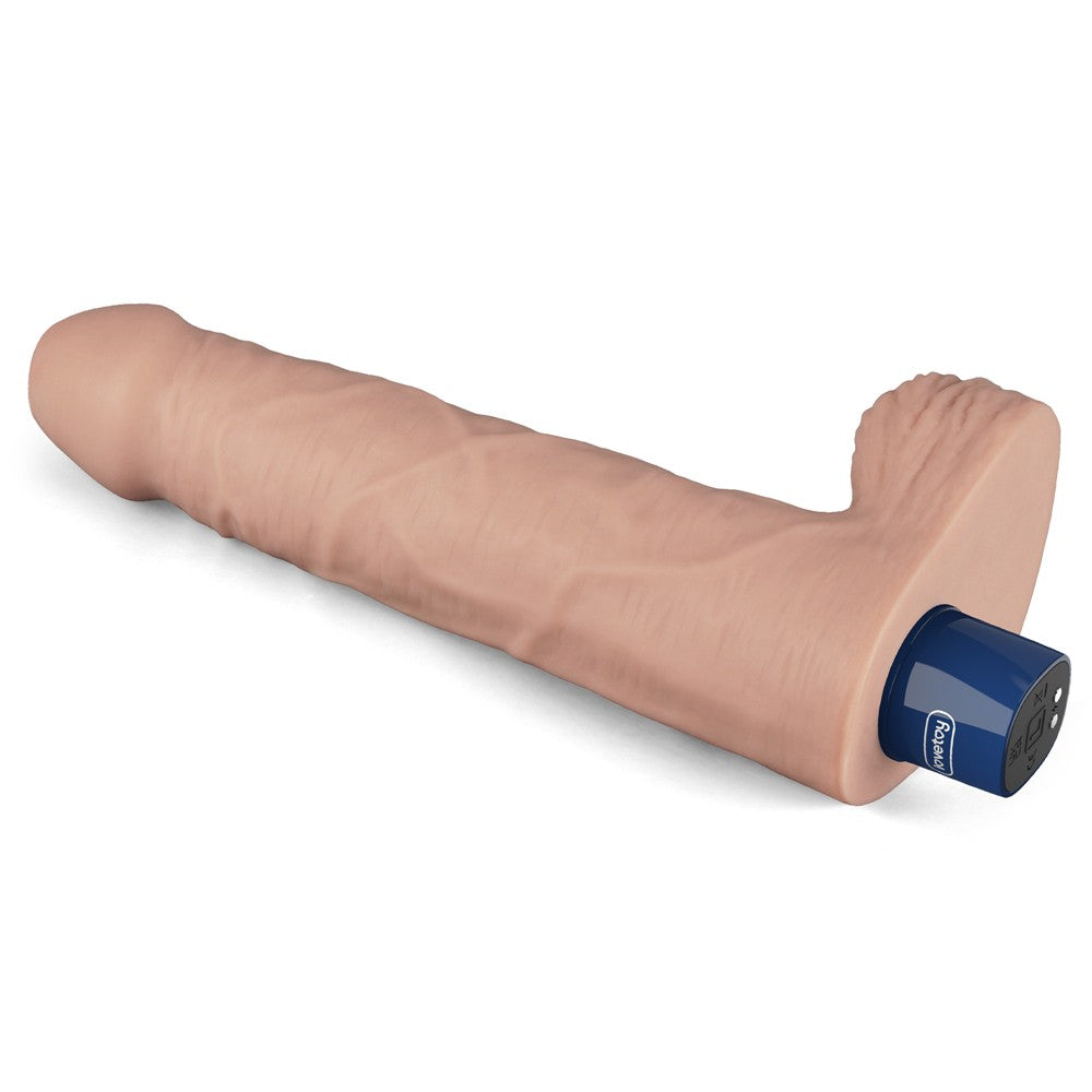 Dildo vibrante ricaricabile REAL SOFTEE da 9" (color carne)