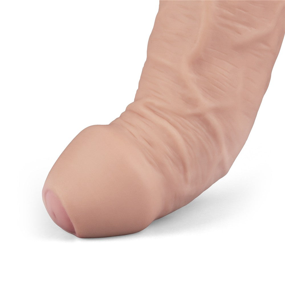 Dildo vibrante ricaricabile REAL SOFTEE da 9" (color carne)