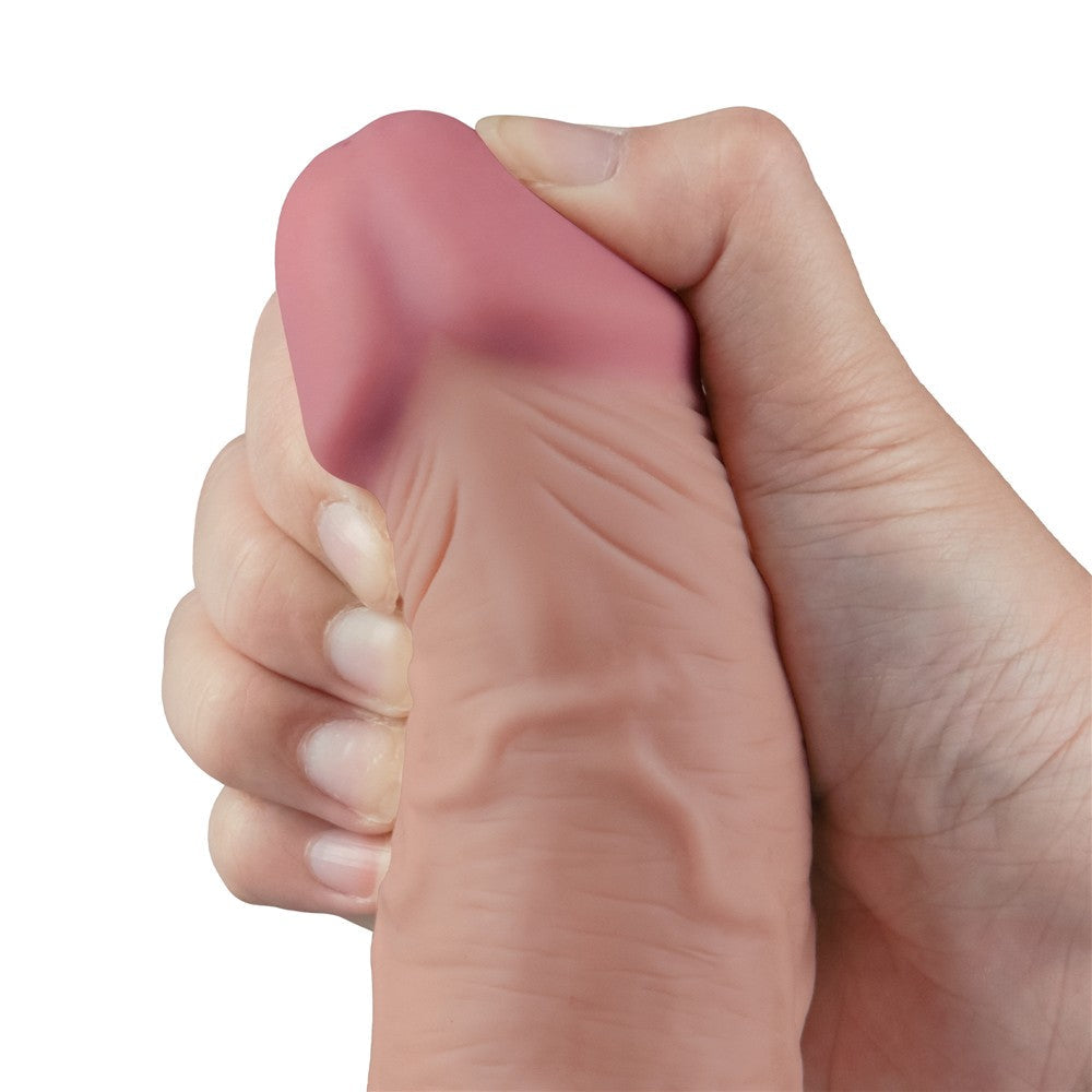 Dildo vibrante ricaricabile REAL SOFTEE da 9,5" (color carne)