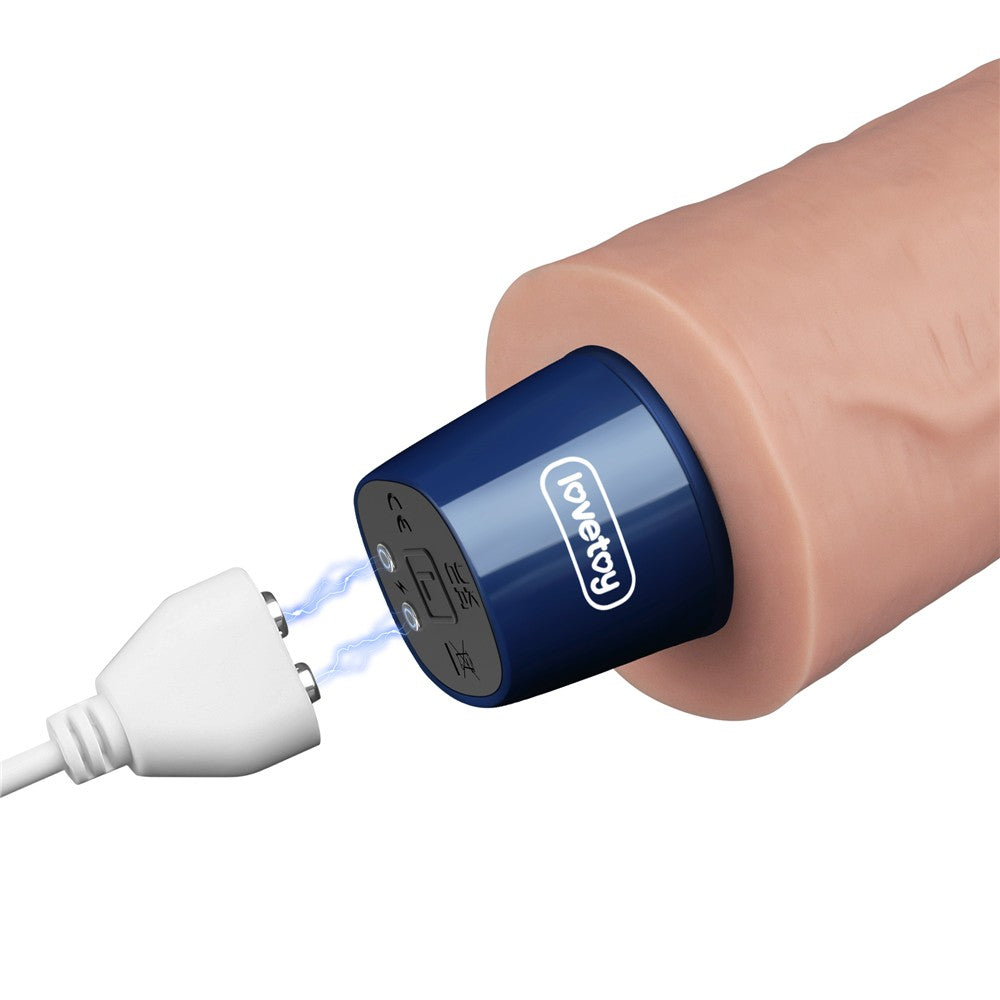 Dildo vibrante ricaricabile REAL SOFTEE da 9,5" (color carne)