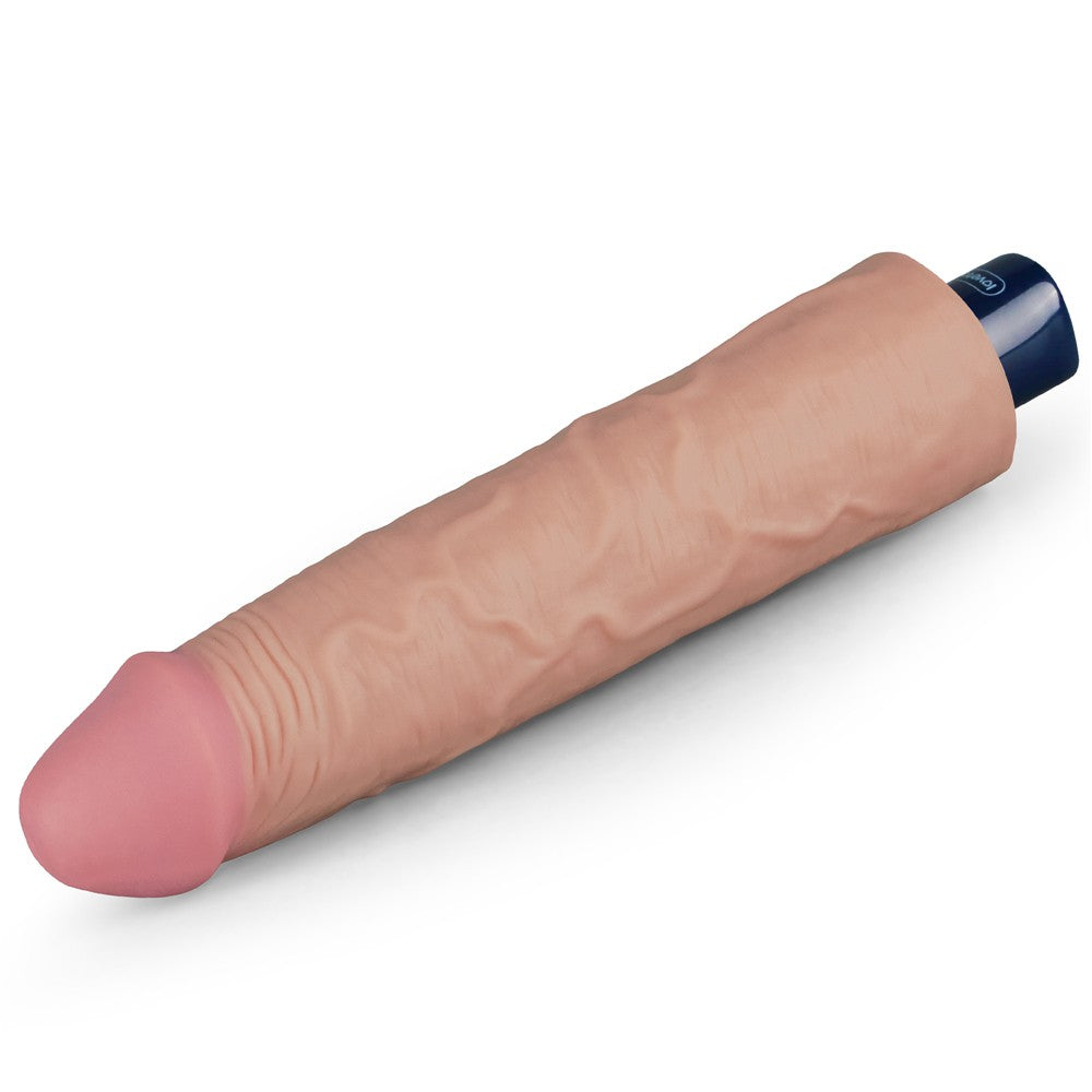 Dildo vibrante ricaricabile REAL SOFTEE da 9,5" (color carne)