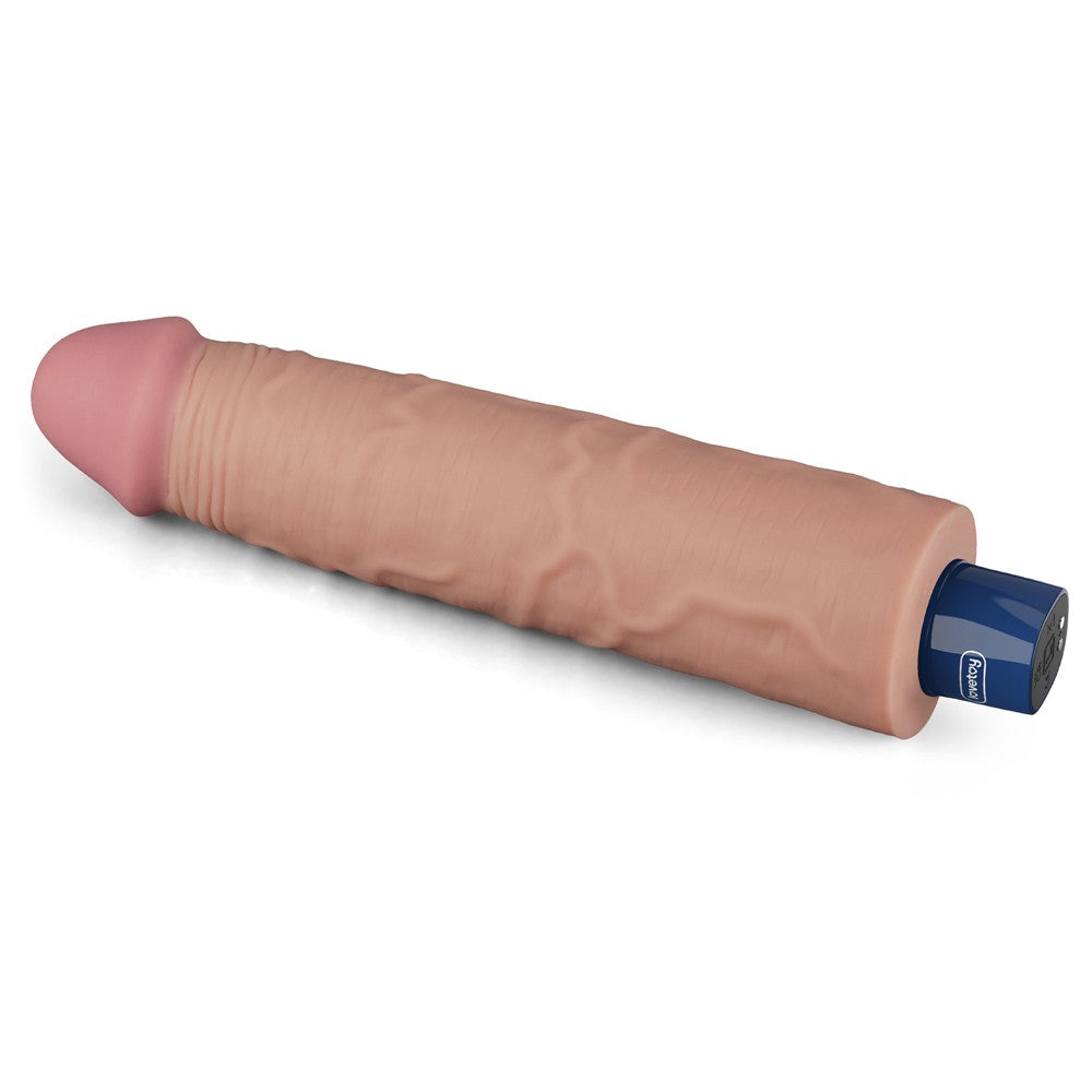 Dildo vibrante ricaricabile REAL SOFTEE da 9,5" (color carne)