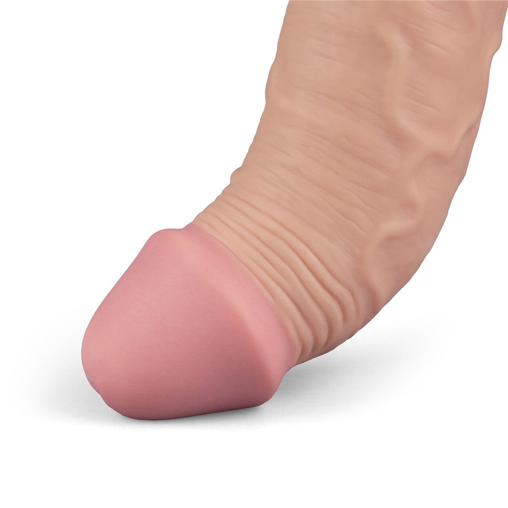 Dildo vibrante ricaricabile REAL SOFTEE da 9,5" (color carne)