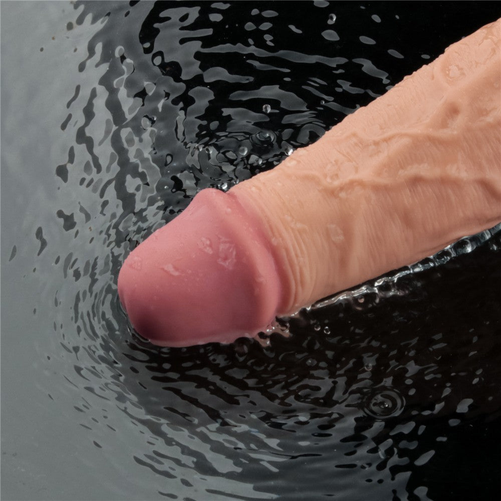 Dildo vibrante ricaricabile REAL SOFTEE da 10" (color carne)_B15O50_4