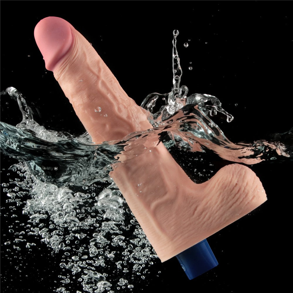 Dildo vibrante ricaricabile REAL SOFTEE da 10" (color carne)_B15O50_4