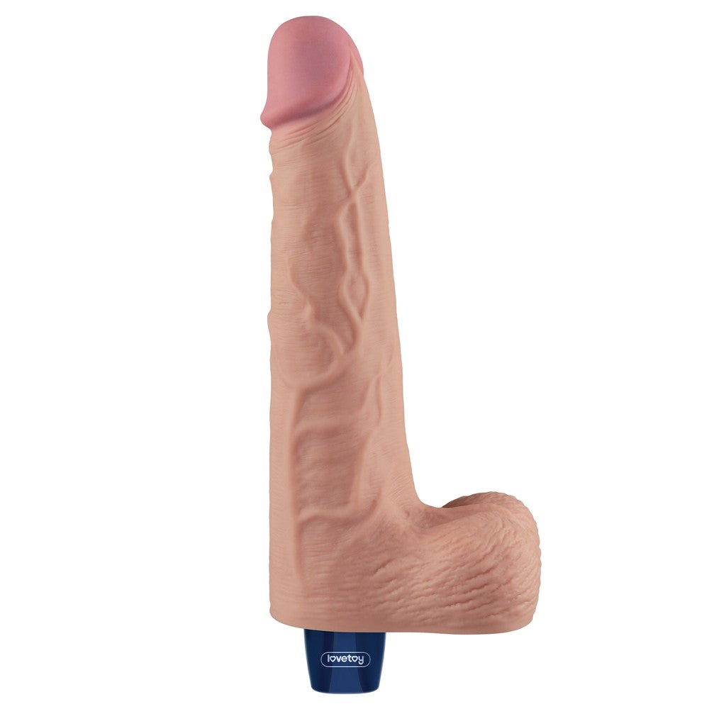 Dildo vibrante ricaricabile REAL SOFTEE da 10" (color carne)_B15O50_4