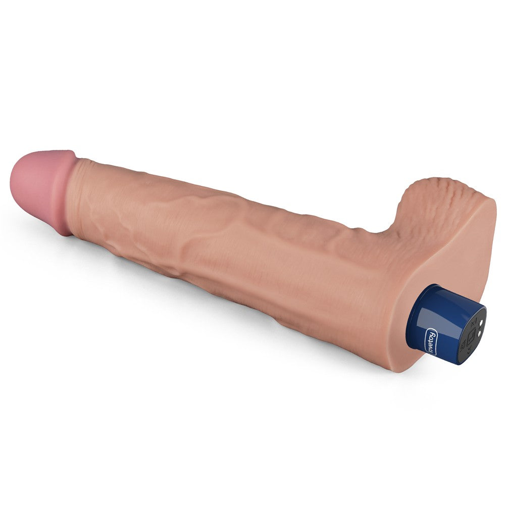 Dildo vibrante ricaricabile REAL SOFTEE da 10" (color carne)_B15O50_4