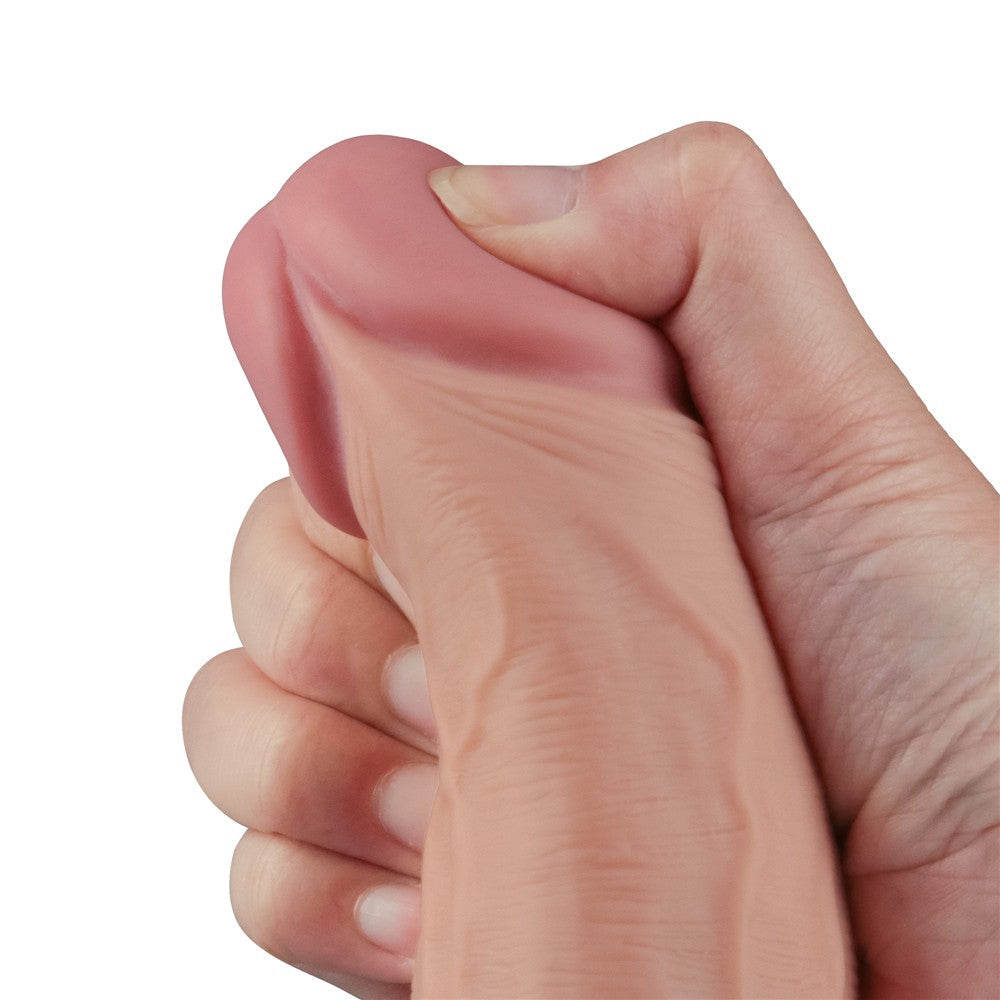Dildo vibrante ricaricabile REAL SOFTEE da 10" (color carne)_B15O50_4