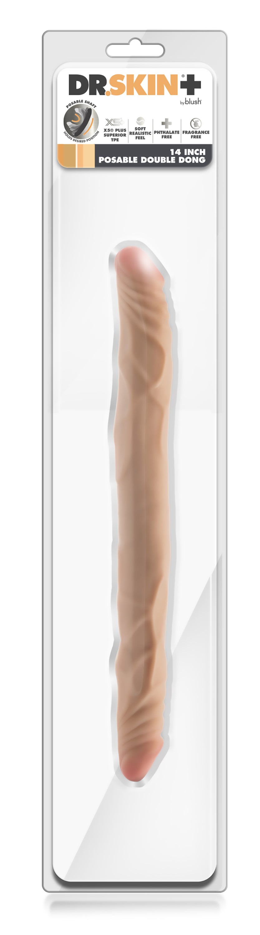 DR. SKIN PLUS 14" DOPPIO DONG POSABILE BEIGE