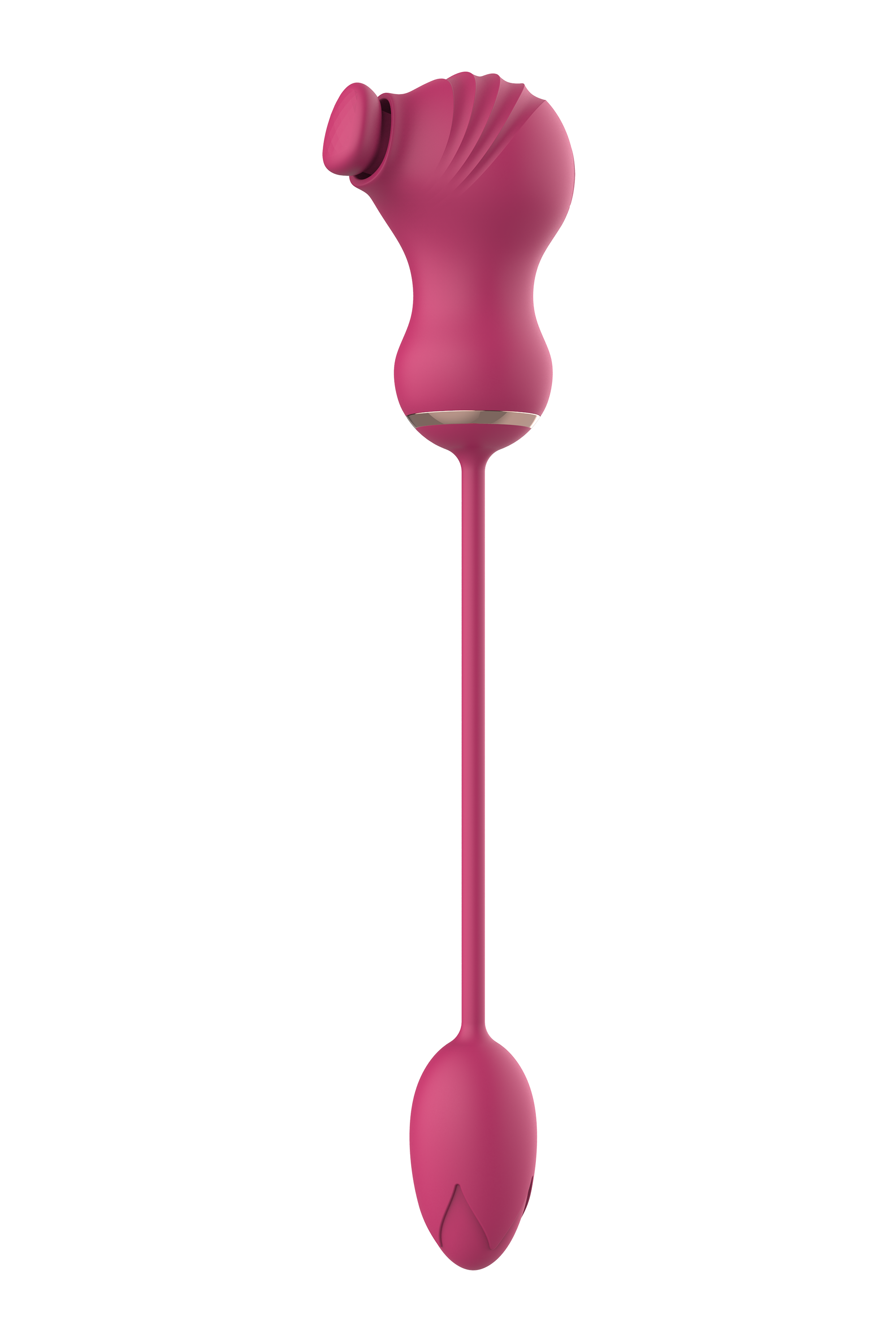 ESSENTIALS DOPPIO STIMOLATORE FLESSIBILE E UOVO VIBRANTE ROSA