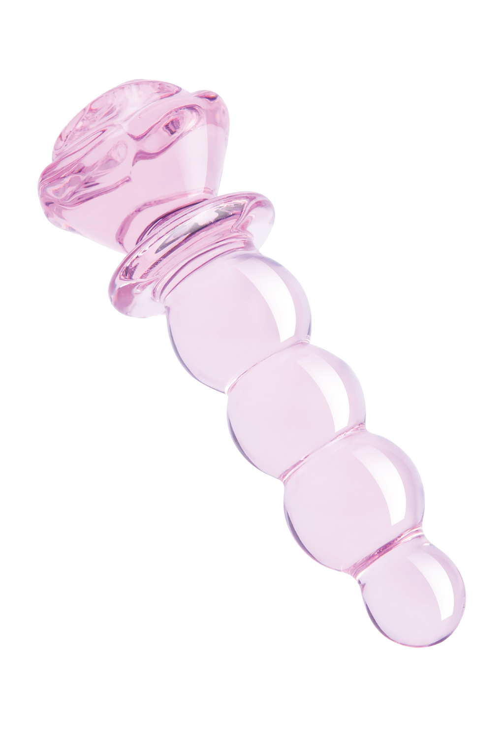 Tappo in vetro smaltato a forma di rosa con perline