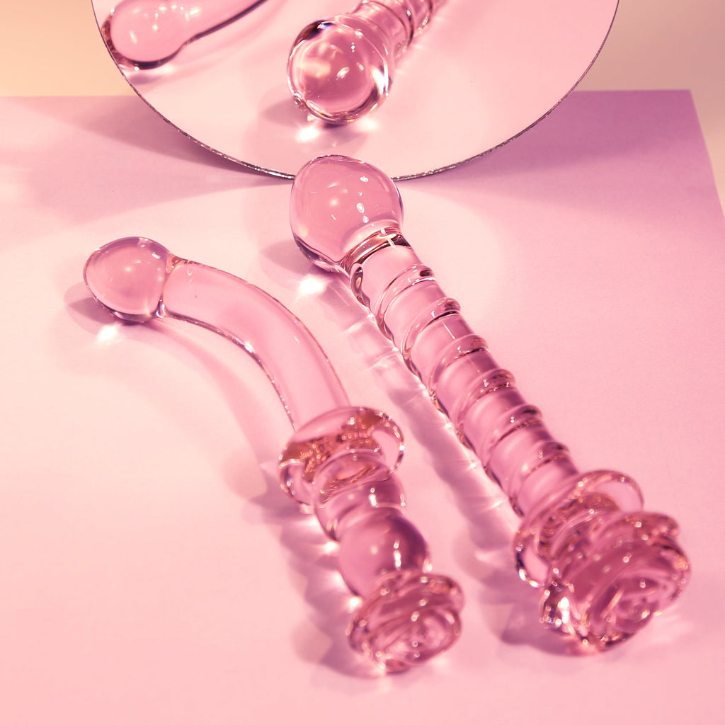 DILDO G-SPOT IN VETRO ROSA GLASS