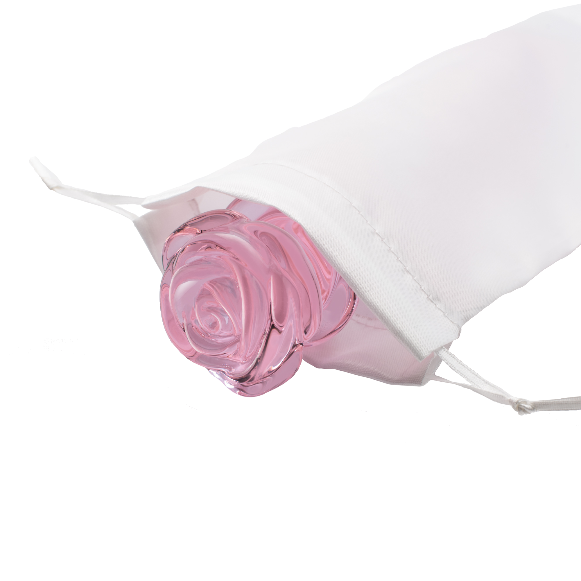 DILDO A SPIRALE CON ROSA IN VETRO Smaltato PER IL PUNTO G