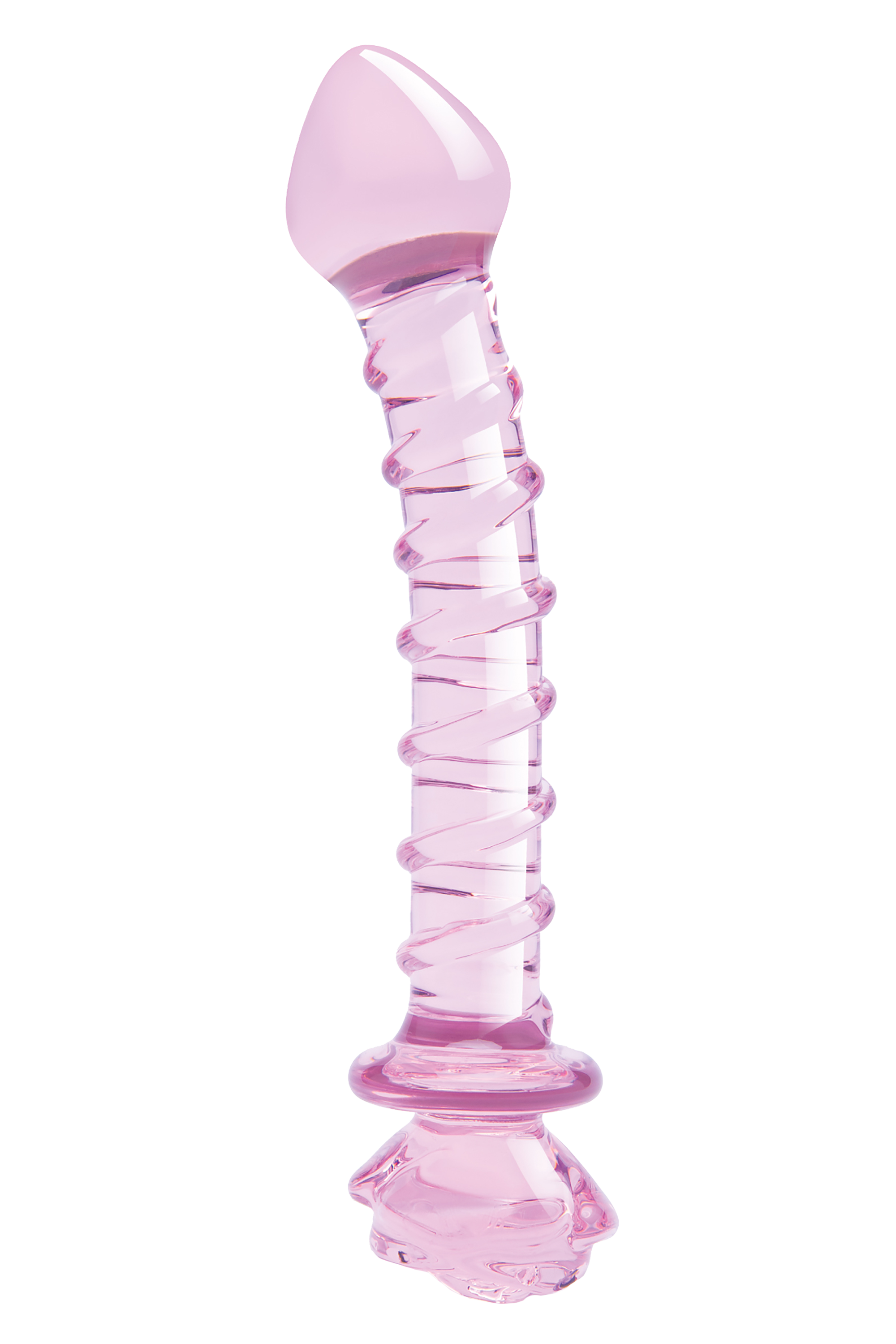 DILDO A SPIRALE CON ROSA IN VETRO Smaltato PER IL PUNTO G