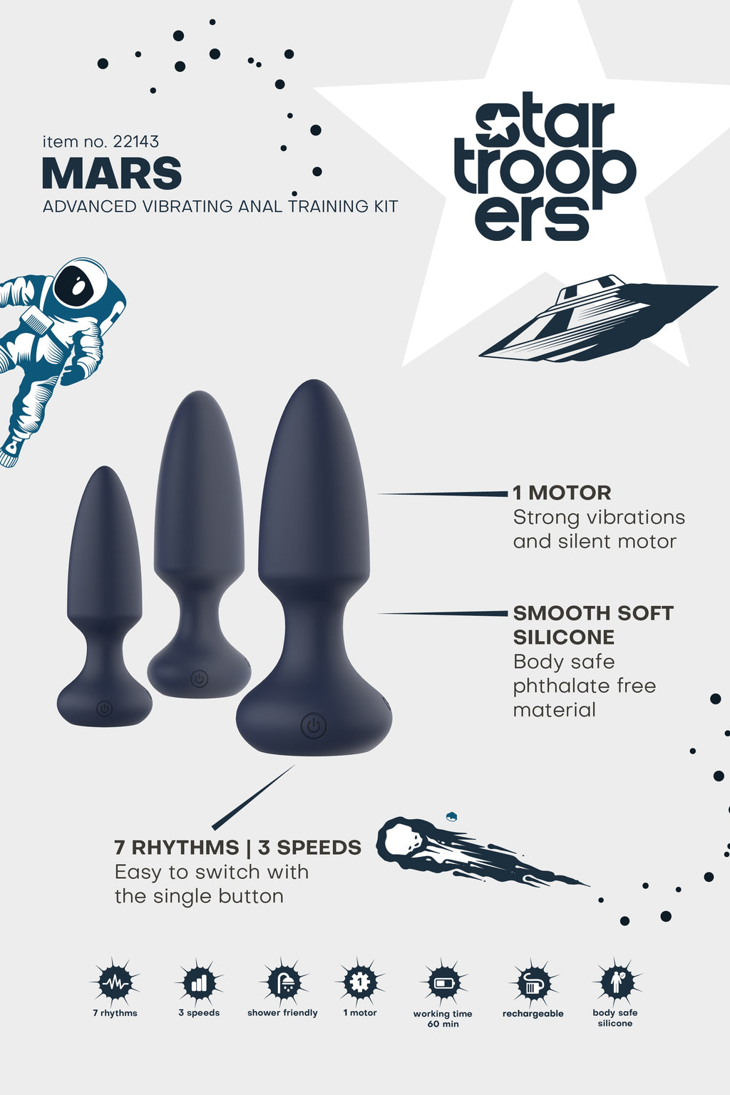 KIT DI ALLENAMENTO ANALE VIBRANTE AVANZATO STARTROOPERS MARS
