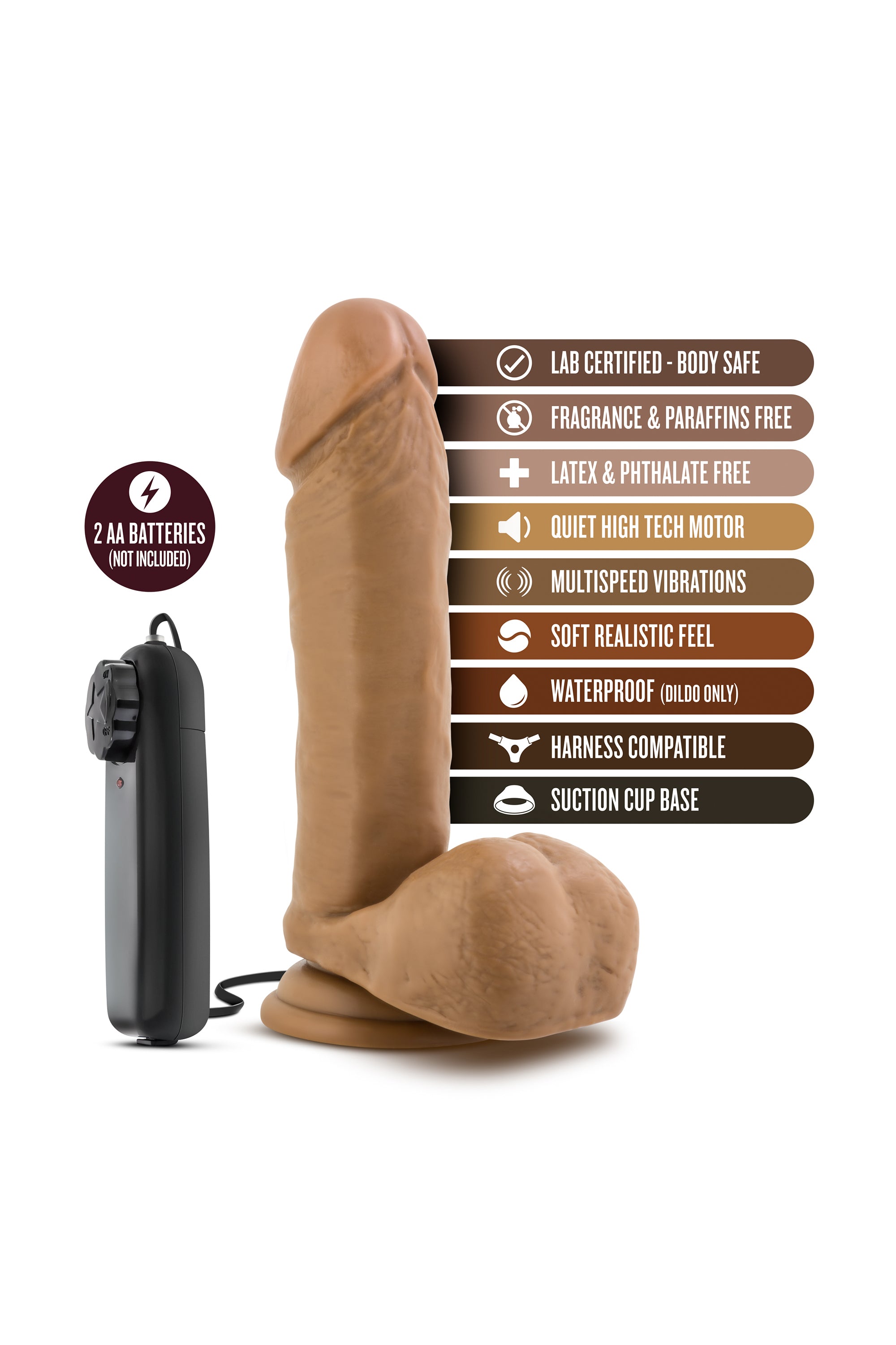 COVERBOY SOCCER CHAMP DILDO DA 8 POLLICI MOCHA
