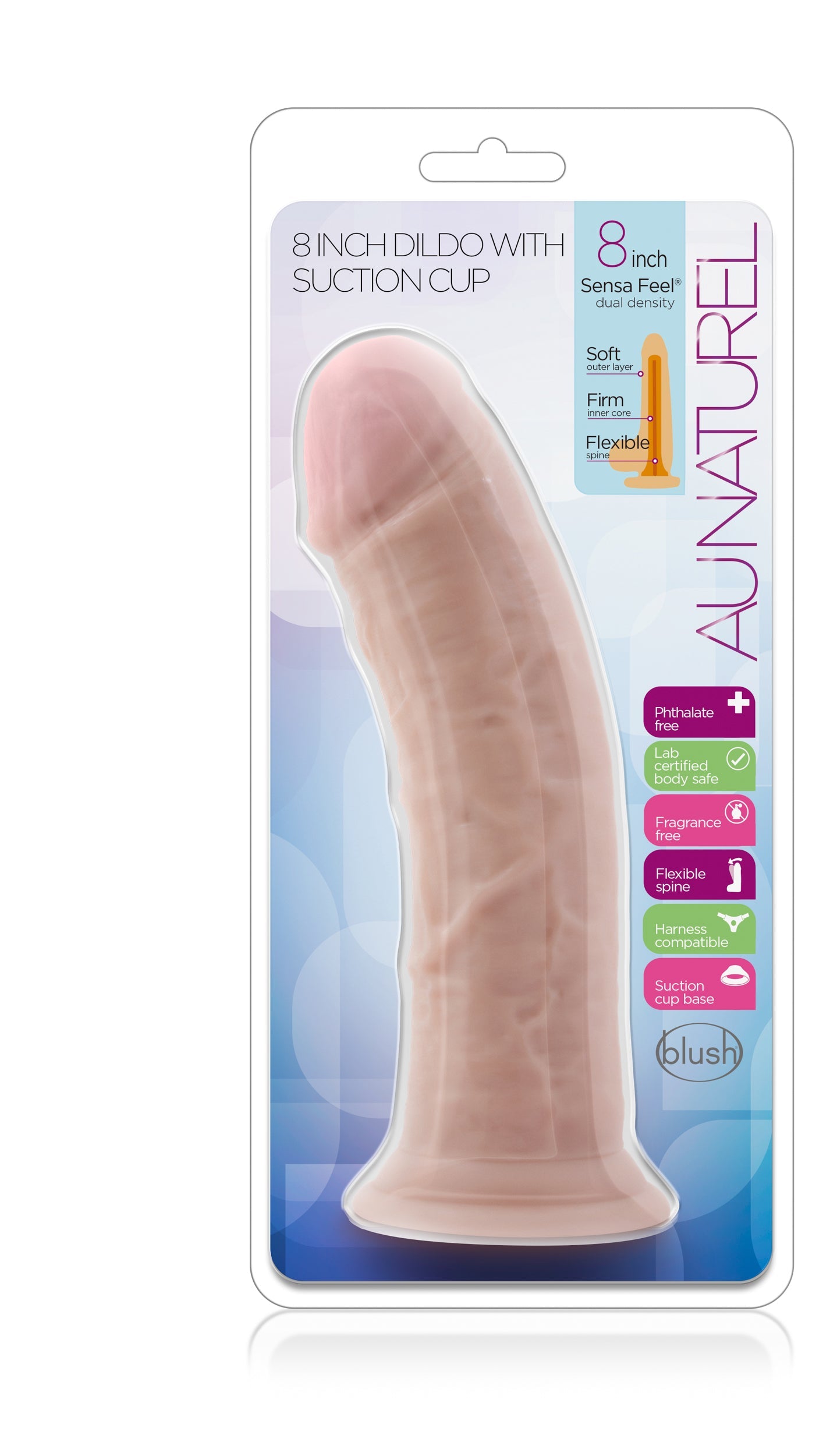 DILDO AU NATURAL 8 POLLICI VANIGLIA