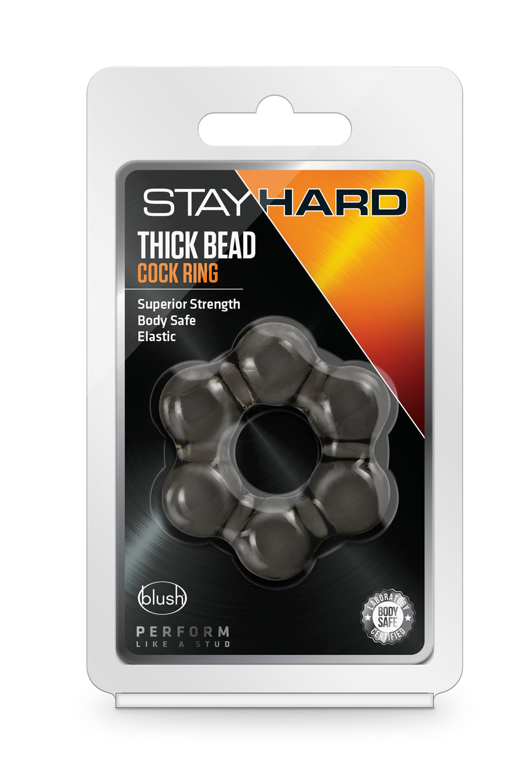 ANELLO PER IL PENE CON PERLINE SPESSE STAY HARD NERO