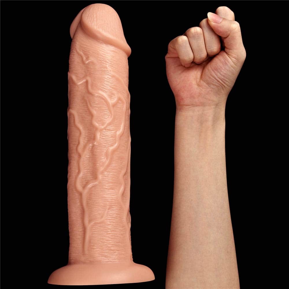 Dildo vibrante lungo realistico da 11'' color carne