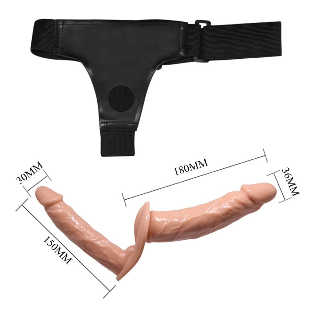 Dildo realistico a doppia estremità con imbracatura indossabile