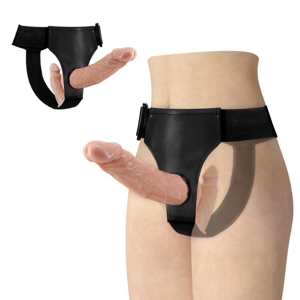 Dildo realistico a doppia estremità con imbracatura indossabile