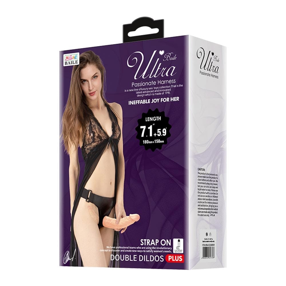 Dildo realistico a doppia estremità con imbracatura indossabile