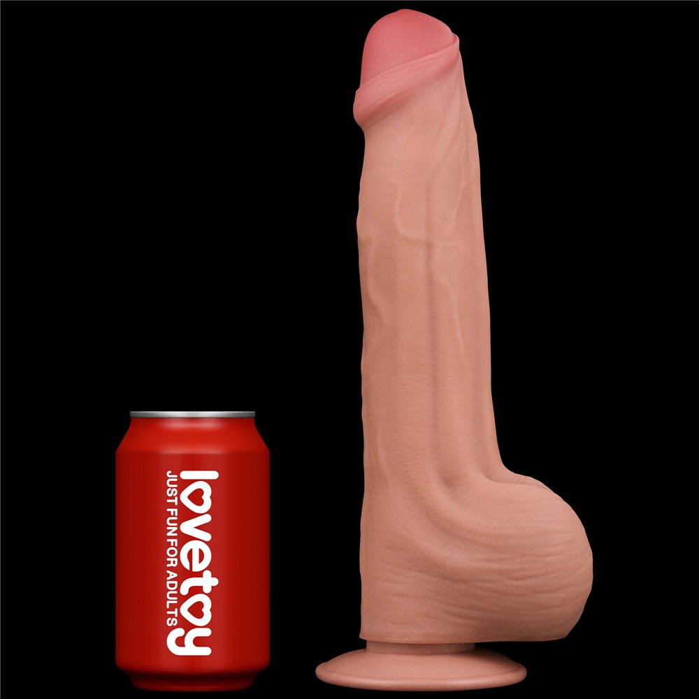 Dildo a doppio strato con pelle scorrevole King Size da 11,5''