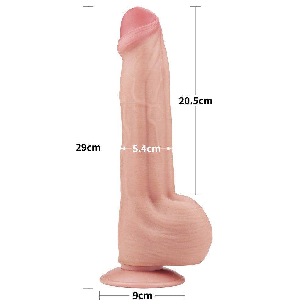 Dildo a doppio strato con pelle scorrevole King Size da 11,5''