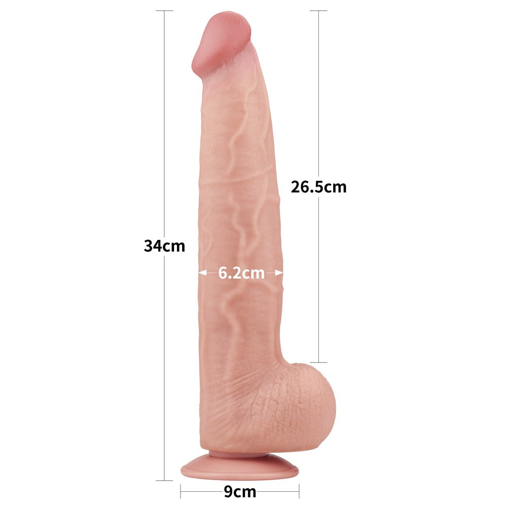 Dildo a doppio strato con pelle scorrevole King Size da 13,5''