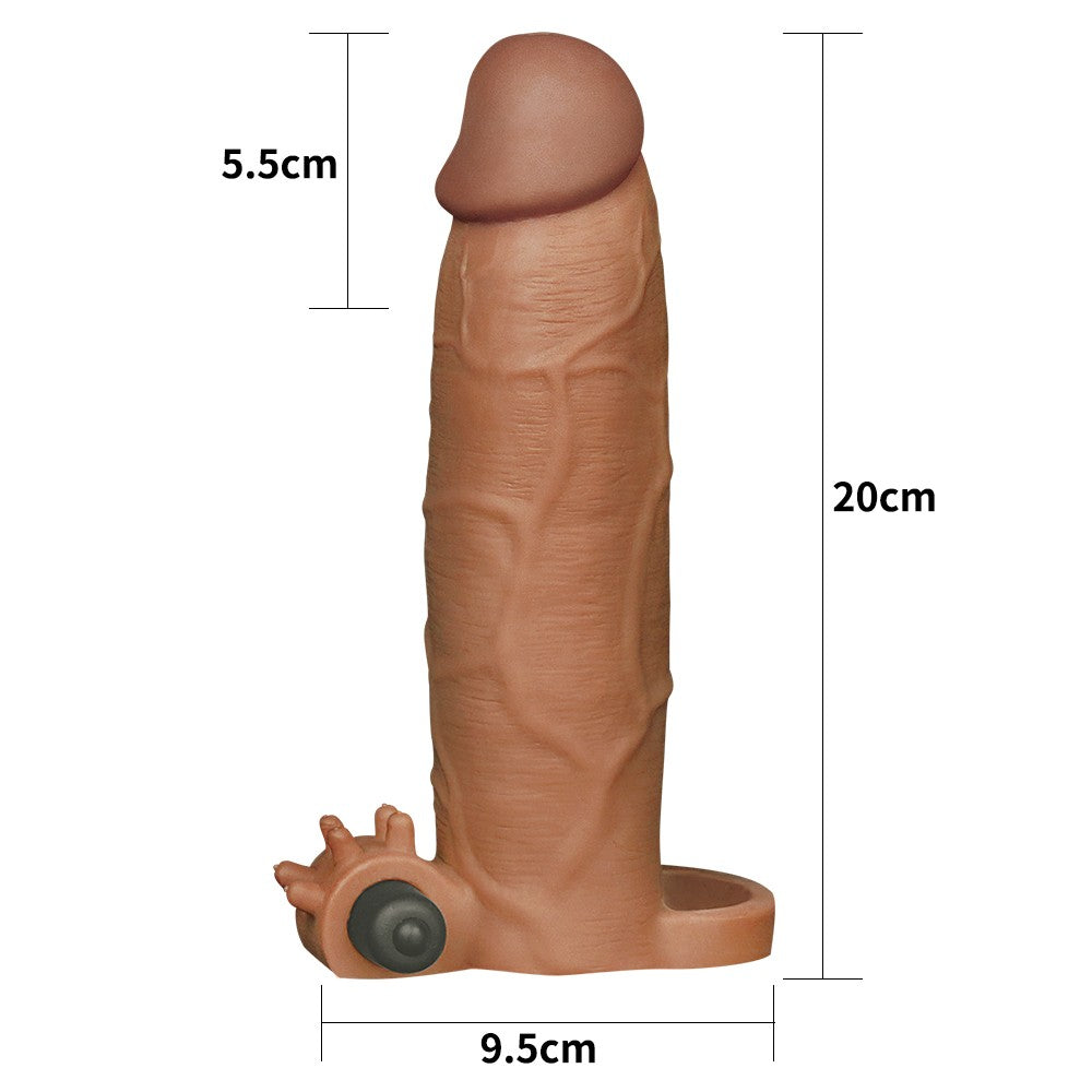 Manicotto vibrante per pene Pleasure X-Tender n. 6 marrone