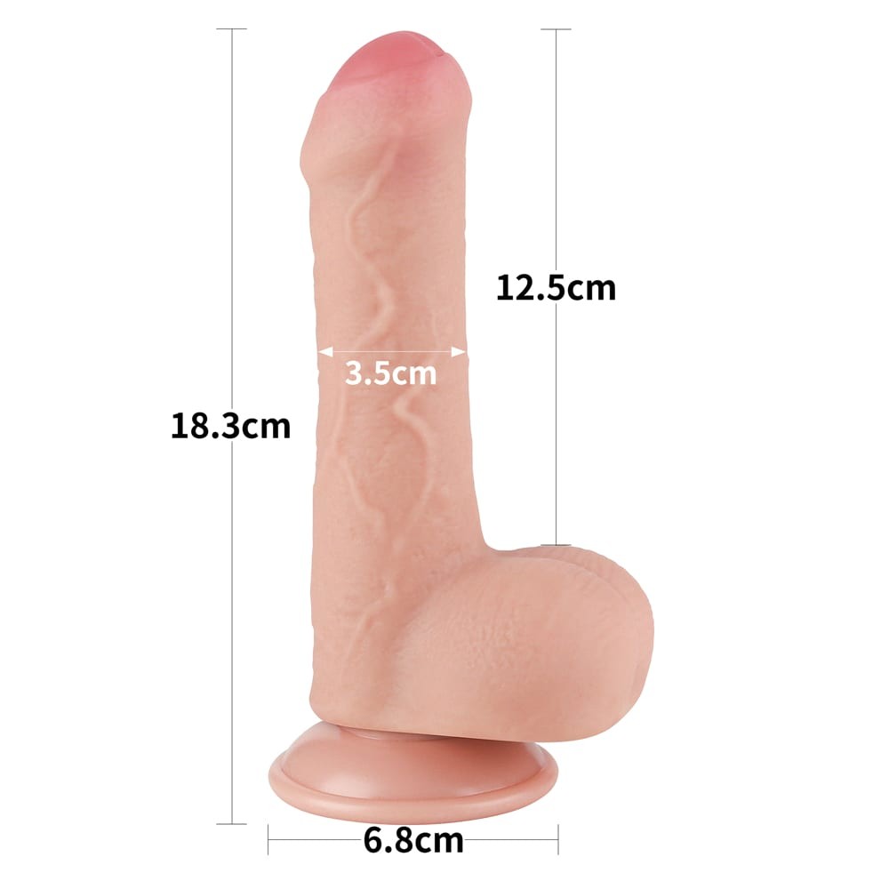 Dildo a doppio strato con pelle scorrevole da 7'' Flesh_B0O50_3