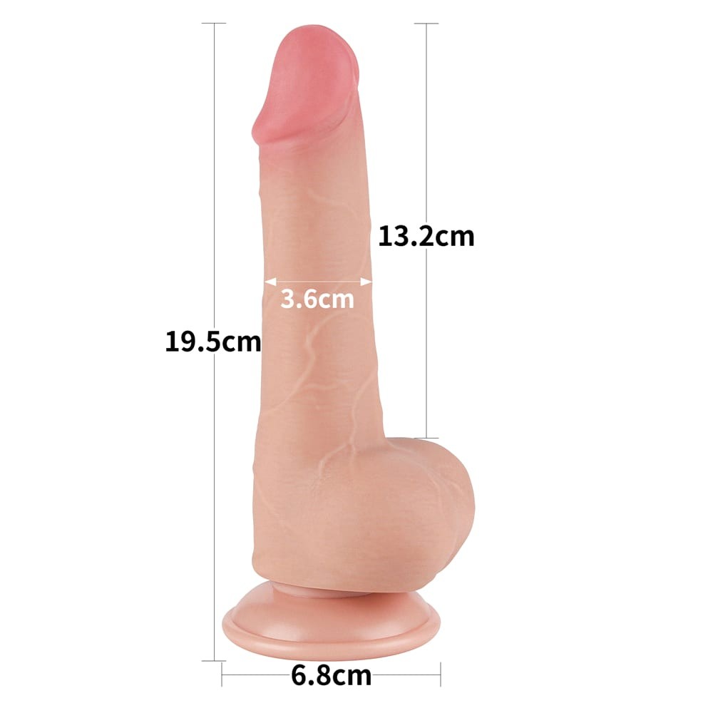 Dildo a doppio strato con pelle scorrevole da 7,5'', color carne II_B15O50_3