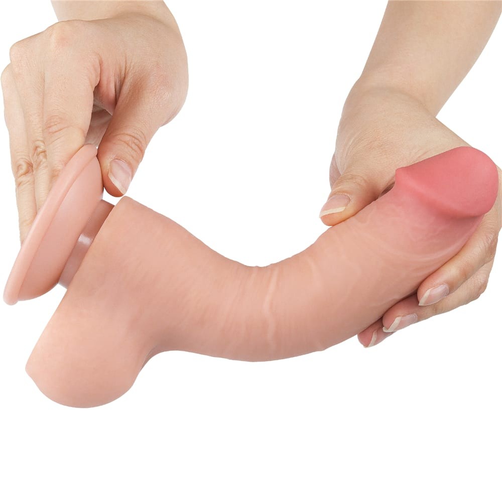 Dildo a doppio strato scorrevole da 8'' color carne I_B15O50_3