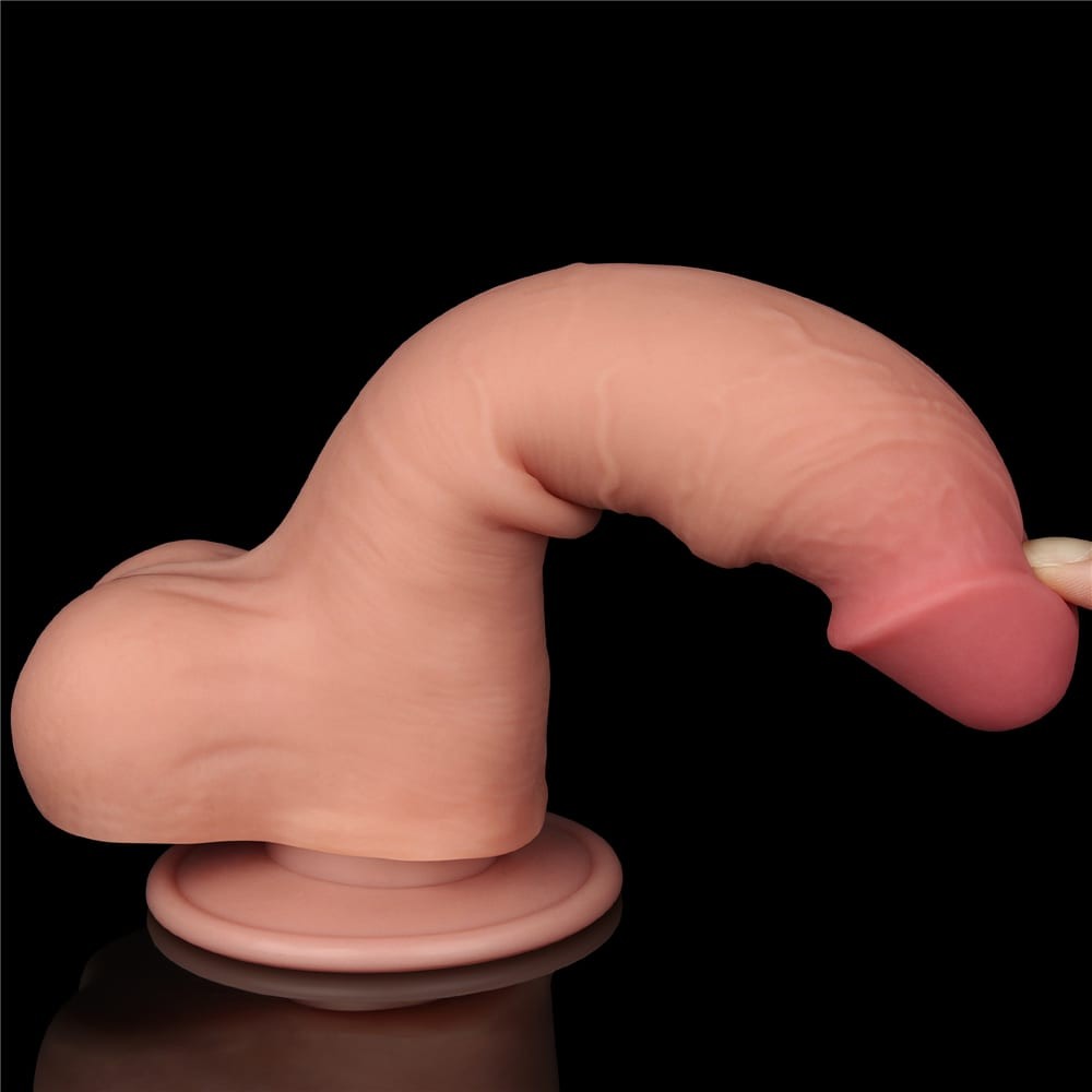 Dildo a doppio strato scorrevole da 8'' color carne I_B15O50_3