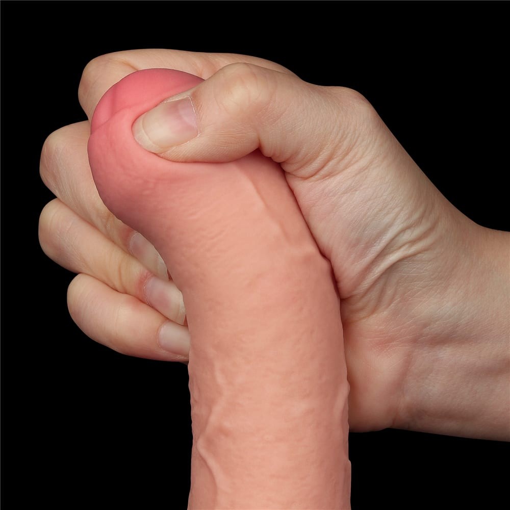 Dildo a doppio strato scorrevole da 8'' color carne I_B15O50_3