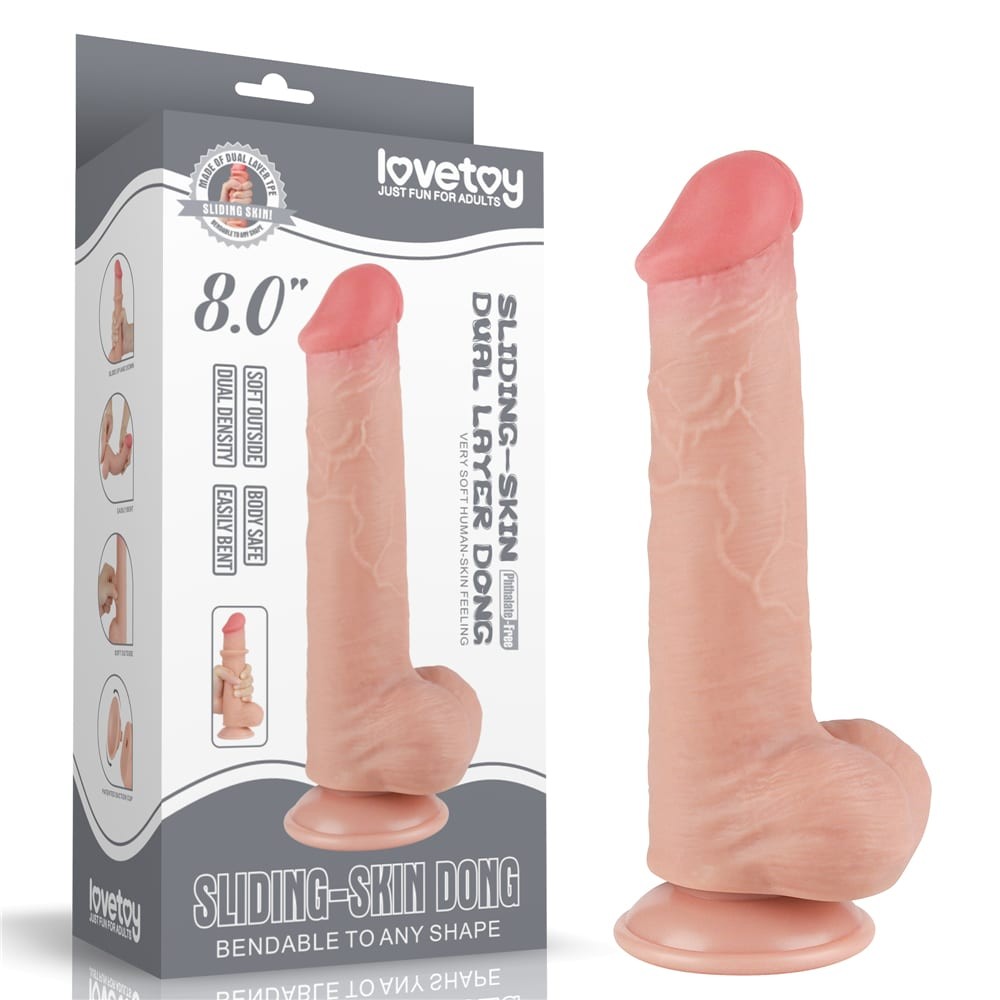 Dildo a doppio strato con pelle scorrevole da 8'' Flesh III_B15O50_3