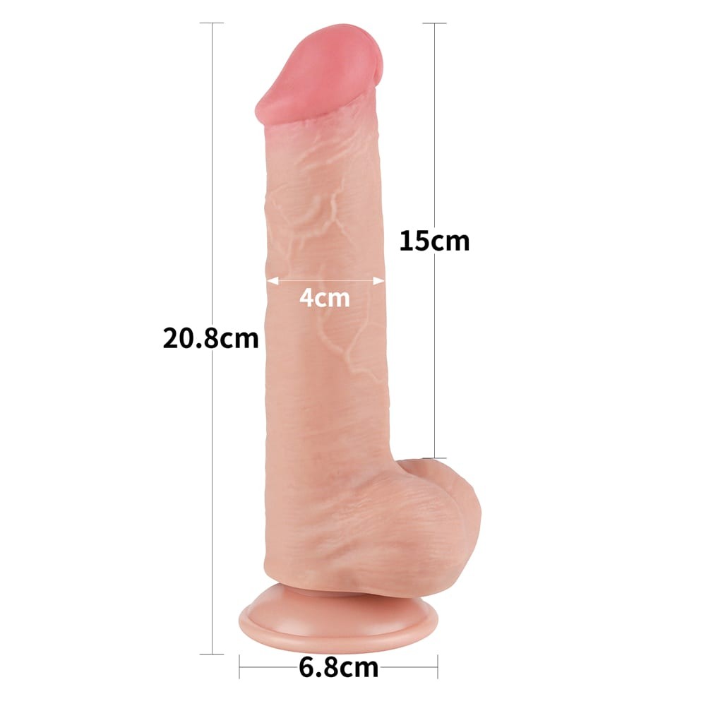 Dildo a doppio strato con pelle scorrevole da 8'' Flesh III_B15O50_3