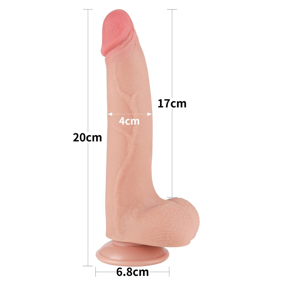 Dildo a doppio strato con pelle scorrevole da 8,5'', color carne I_B15O50_3
