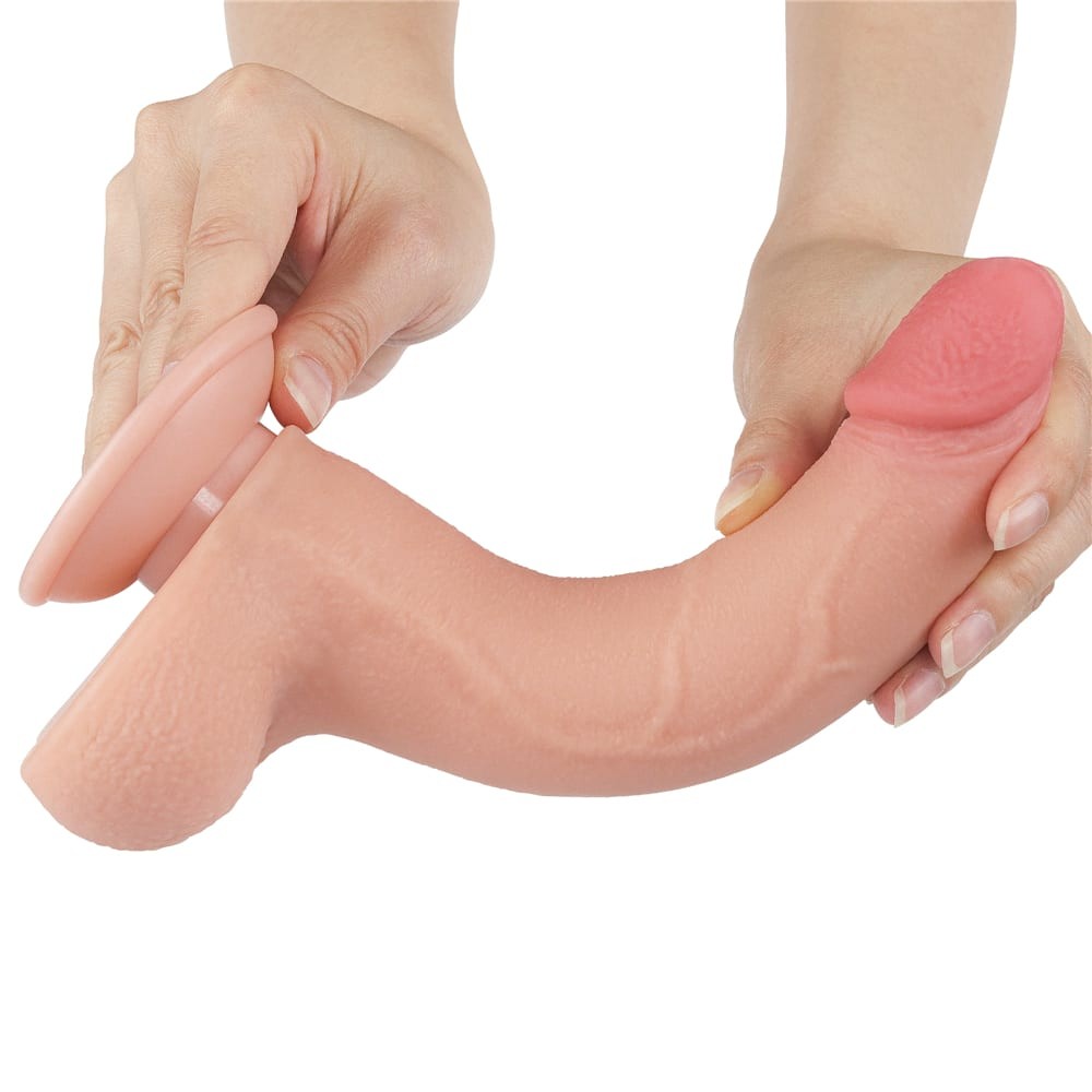 Dildo a doppio strato con pelle scorrevole da 8,5'', color carne I_B15O50_3