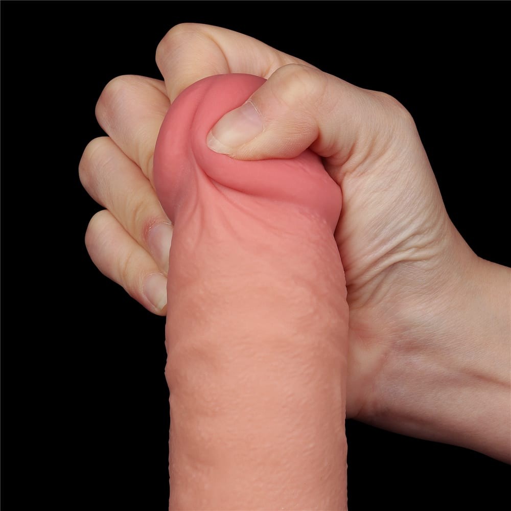 Dildo a doppio strato con pelle scorrevole da 9,5'', color carne_B15O50_3