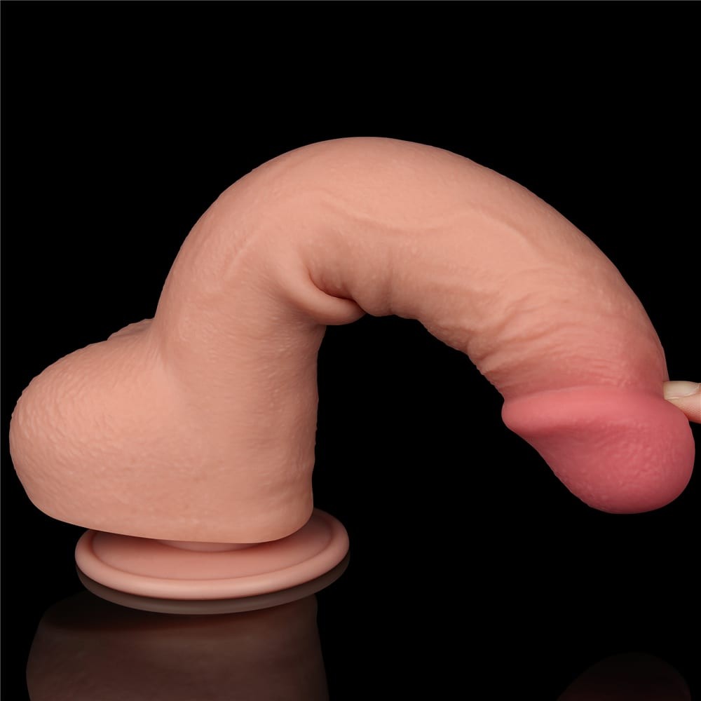 Dildo a doppio strato con pelle scorrevole da 9,5'', color carne_B15O50_3
