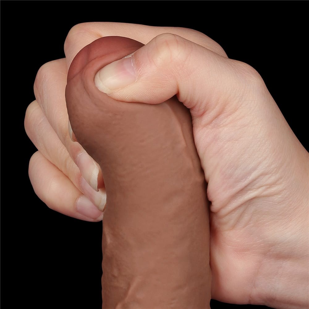 Dildo doppio strato scorrevole da 7'' marrone_B15O50_3