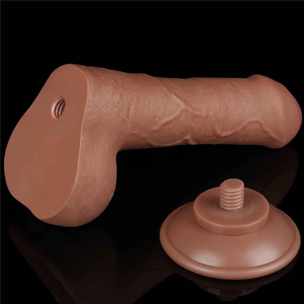 Dildo doppio strato scorrevole da 7'' marrone_B15O50_3