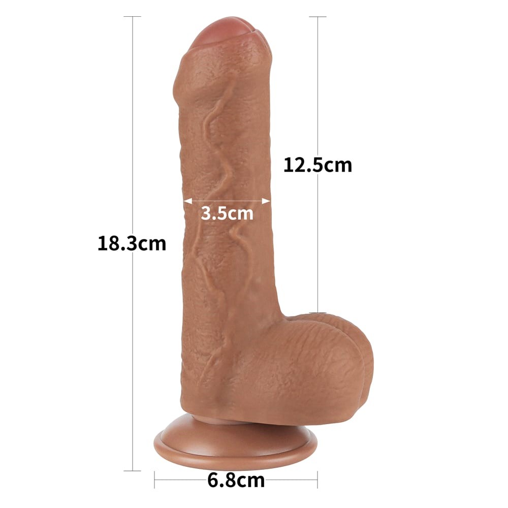 Dildo doppio strato scorrevole da 7'' marrone_B15O50_3