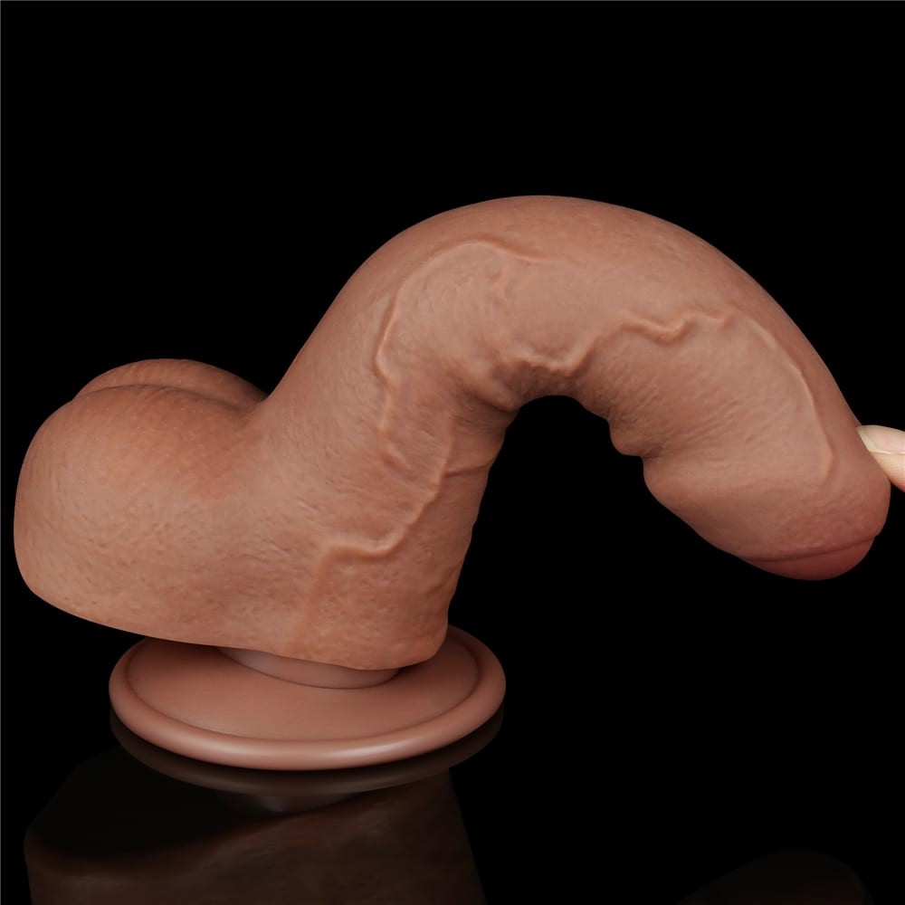 Dildo doppio strato scorrevole da 7'' marrone_B15O50_3
