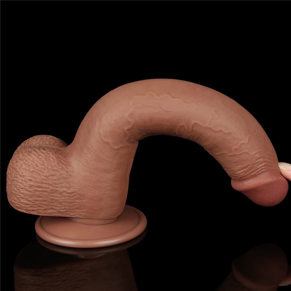Dildo doppio strato scorrevole da 9'' marrone_B15O50_3