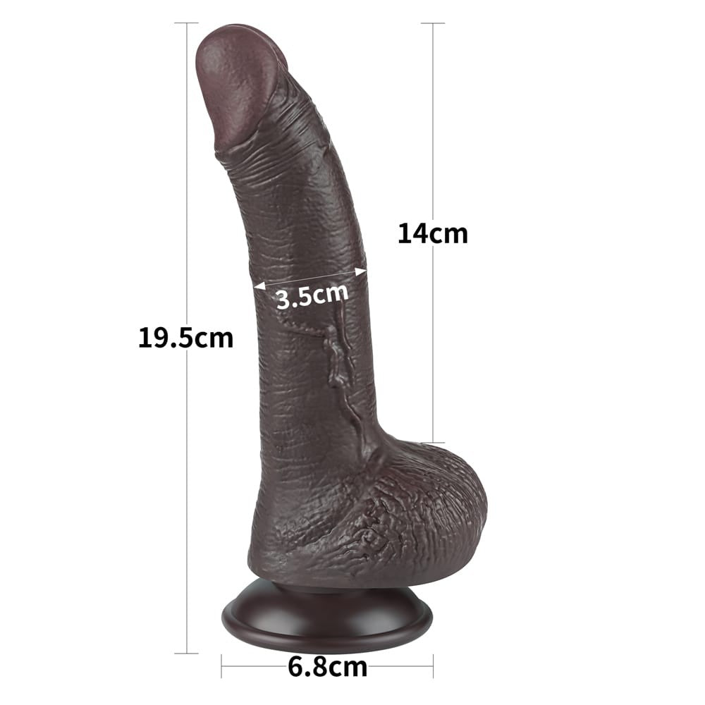 Dildo doppio strato scorrevole da 7,5'', nero I_B15O50_3