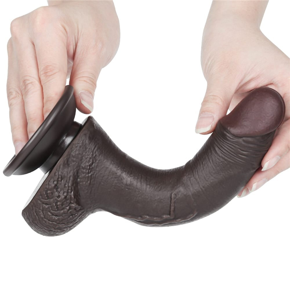 Dildo doppio strato scorrevole da 7,5'', nero I_B15O50_3