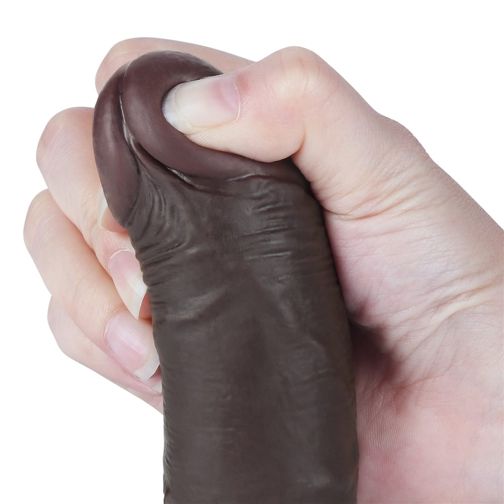 Dildo doppio strato scorrevole da 7,5'', nero I_B15O50_3