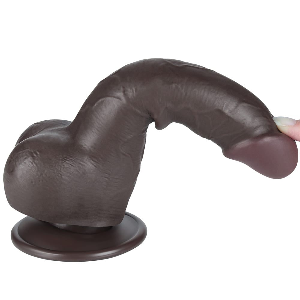 Dildo doppio strato scorrevole da 7,5'', nero II_B15O50_3